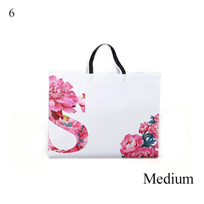 Новая складная сумка для покупок с цветами, многоразовая, Нетканая, эко-сумка, черная, унисекс, большая, тканевая сумка для покупок, сумки для продуктов, сумка - Цвет: 6 medium