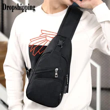 Черная Мужская поясная сумка на молнии унисекс, модная многофункциональная сумка через плечо, Повседневная поясная сумка с USB сумкой# ZD