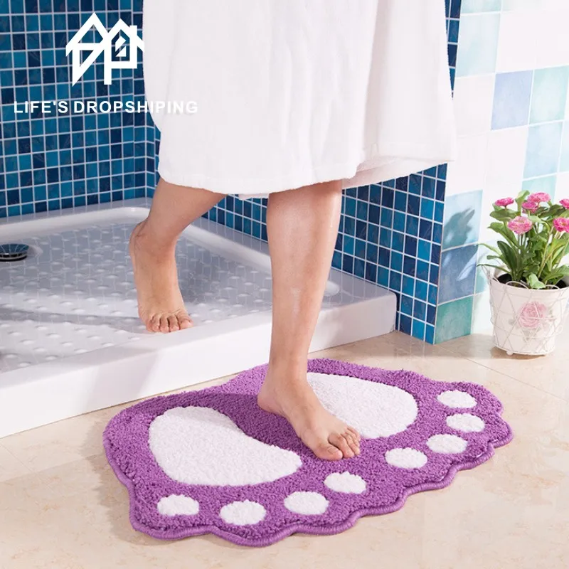Multi Colors Bathroom Carpet Feet Printed Tapetes Floor Mat For Home