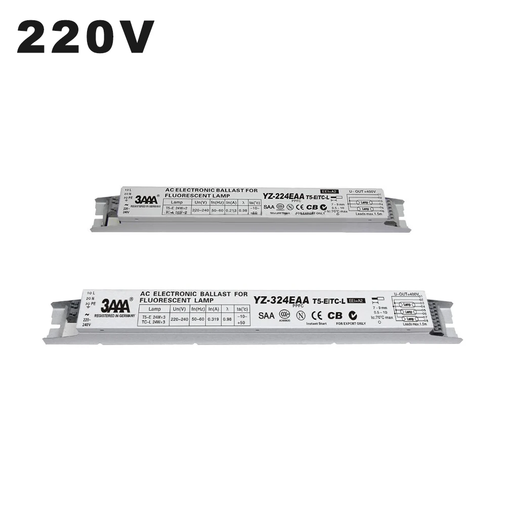 AC 220 V YZ-224EAA YZ-324EAA T5-E 2*24 W 3*24 Вт Выпрямитель T5 ЭПРА для 24 W HO трубки, лампы дневного света аквариум лампы