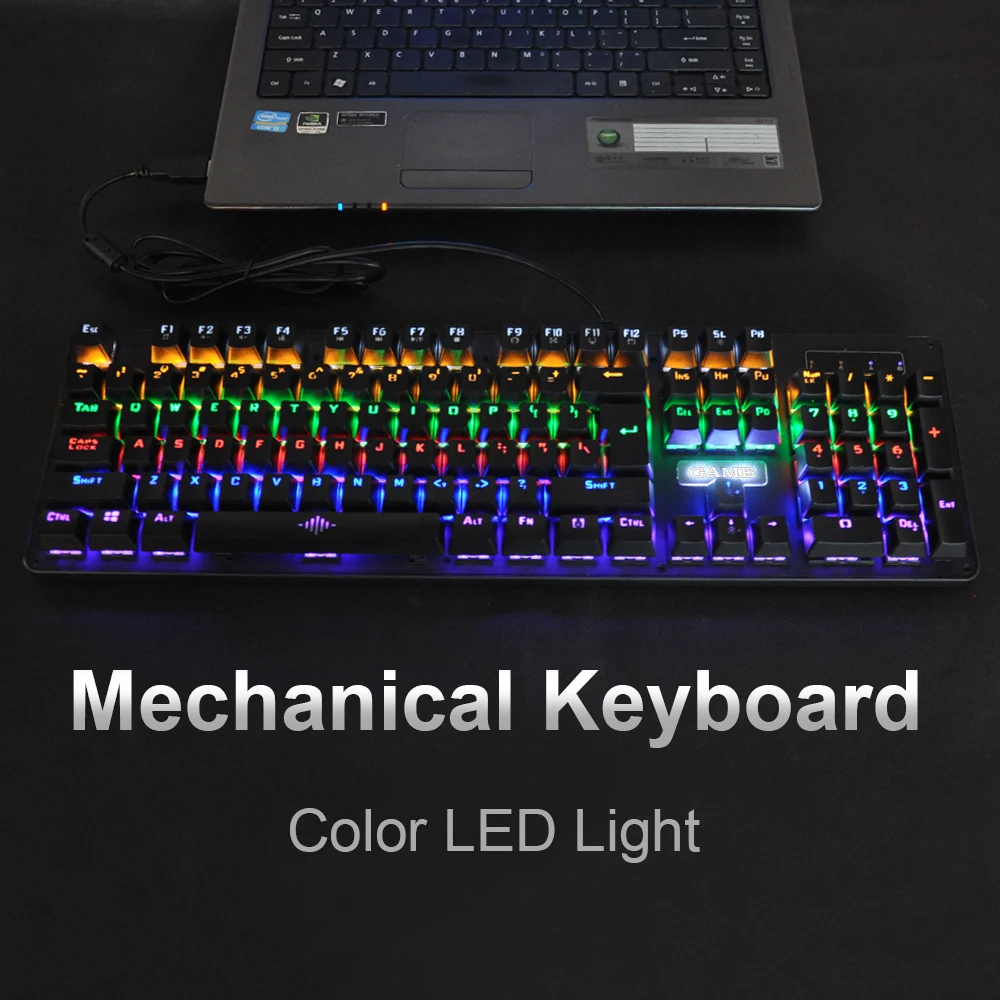 

DeepFox 104 Keys Gaming Mechanical Keyboard English Blue Switch Wired LED Backlit RGB Anti-Ghosting For Gamer