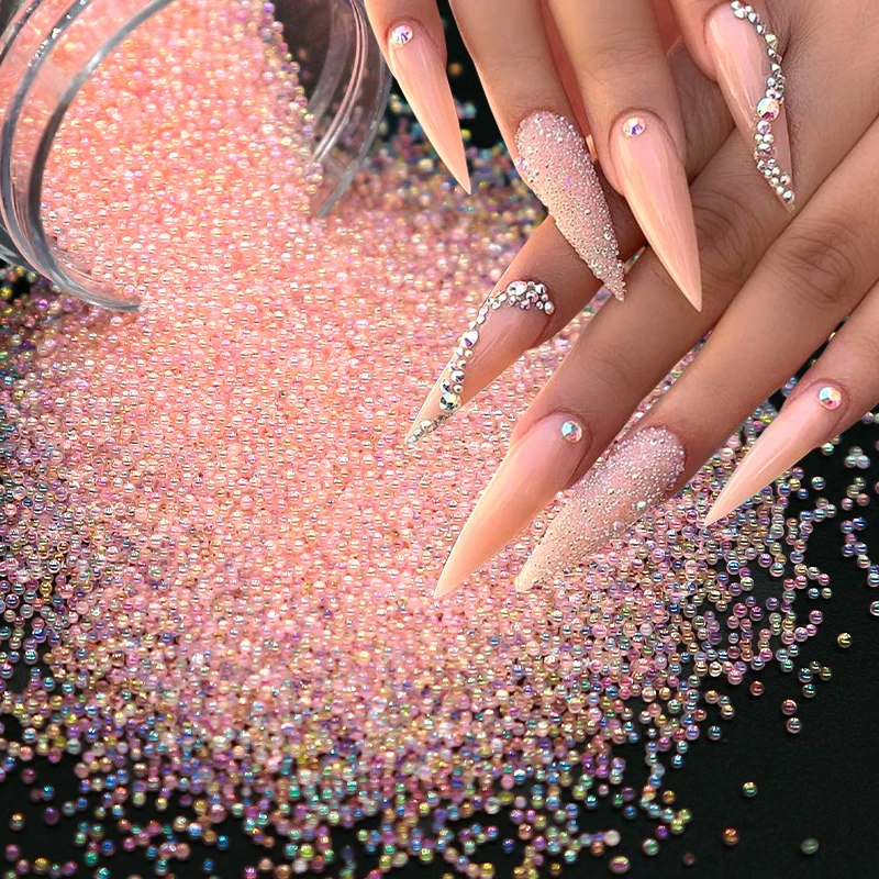 Nail Art Rhinestones Crystal Tiny Glass Balls Microbead Caviar Beads