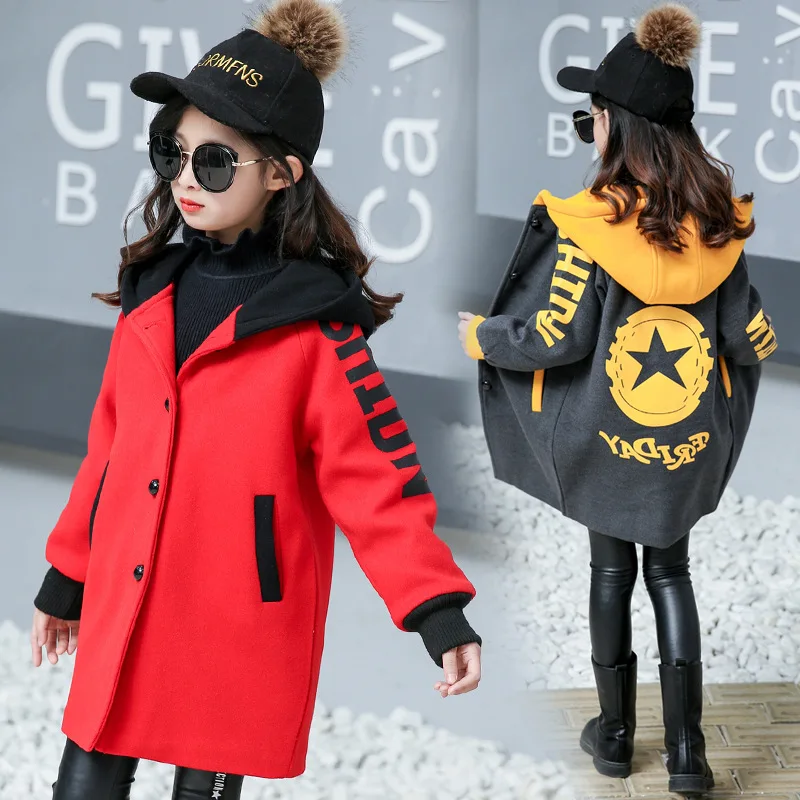 

2018 New Korean CHILDREN'S Jacket Girls Winter Big Boy Children Printed Hooded Duffle Coat Childrenswear a Generation of Fat