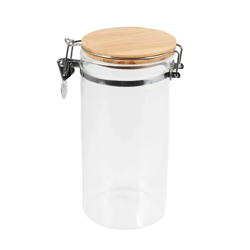 Stainless Steel Airtight Storage Jar with Clip Top Bamboo Lids Sealed Canister Food Storage Container for Loose Tea Coffee Bean - Цвет: Красный