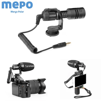 

Saramonic Mini Condenser with TRS TRRS Cable for Camera iPhone Samsung Phone Tablet Universal Video Recording Shotgun Microphone