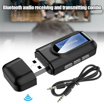 

Bluetooth 5.0 Transmitter Receiver LCD Display 3.5mm USB Aux Adapter for Laptop TV AC889