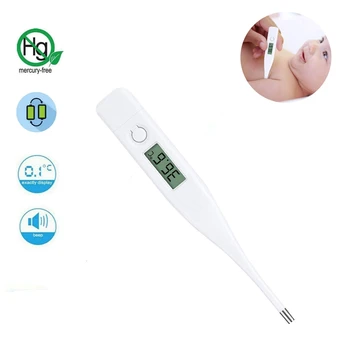 

LCD Digital Body Thermometer with Accurate Readings for Kids and Adults, Oral Cavity, Rectum, Armpit Thermometer White