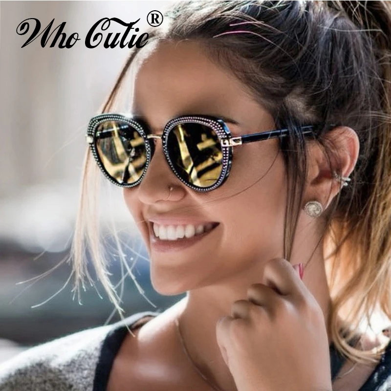 Que Linda 2018 Chic Oval modernas gafas de sol mujer marca diseñador Retro remache de ojo de gato Marco de 90 gafas de sol OM615| Gafas de sol para mujer| - AliExpress