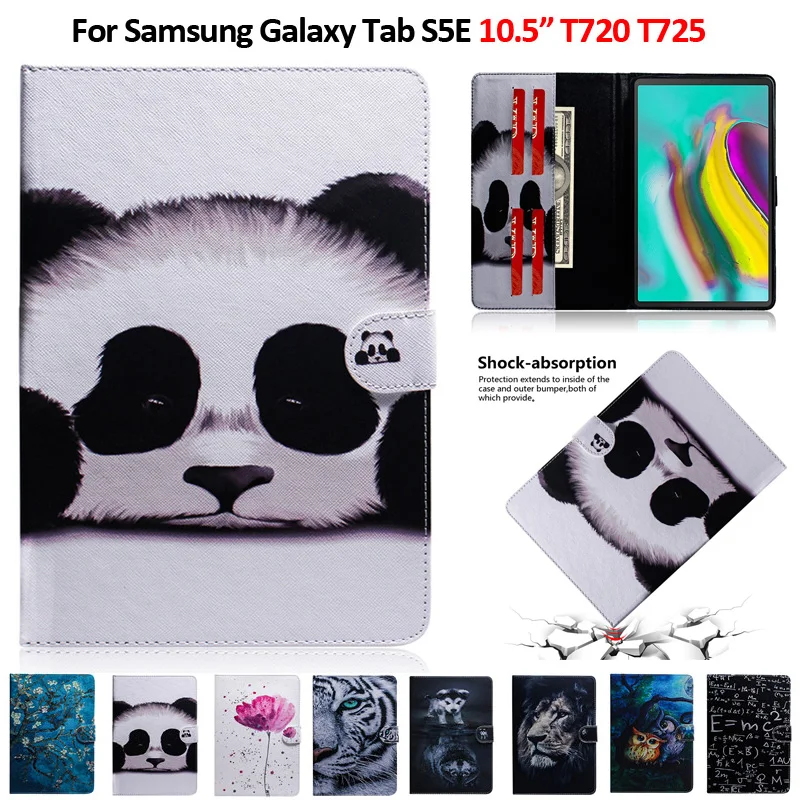 Цветной Чехол С Рисунком Тигра льва панды для планшета чехол Samsung Galaxy Tab S5e SM-T720