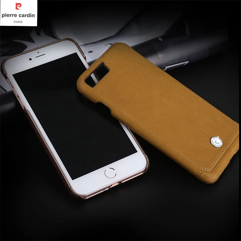 Известный Бренд роскошные чехлы для телефонов Apple iPhone 7/Plus/8 Plus Пьер кардин Кристалл из натуральной кожи чехол задняя крышка