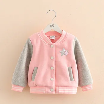

2020 Autumn Winter Fashion 2 3 4 6 8 10 Years Children Color Patchwork Mandarin Collar Girls Plus Velvet Jacket For Baby Kids