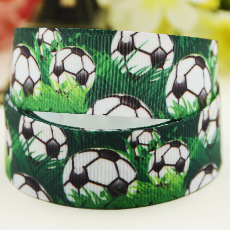 

22mm 25mm 38mm 75mm Football Cartoon printed Grosgrain Ribbon party decoration 10 Yards X-05024