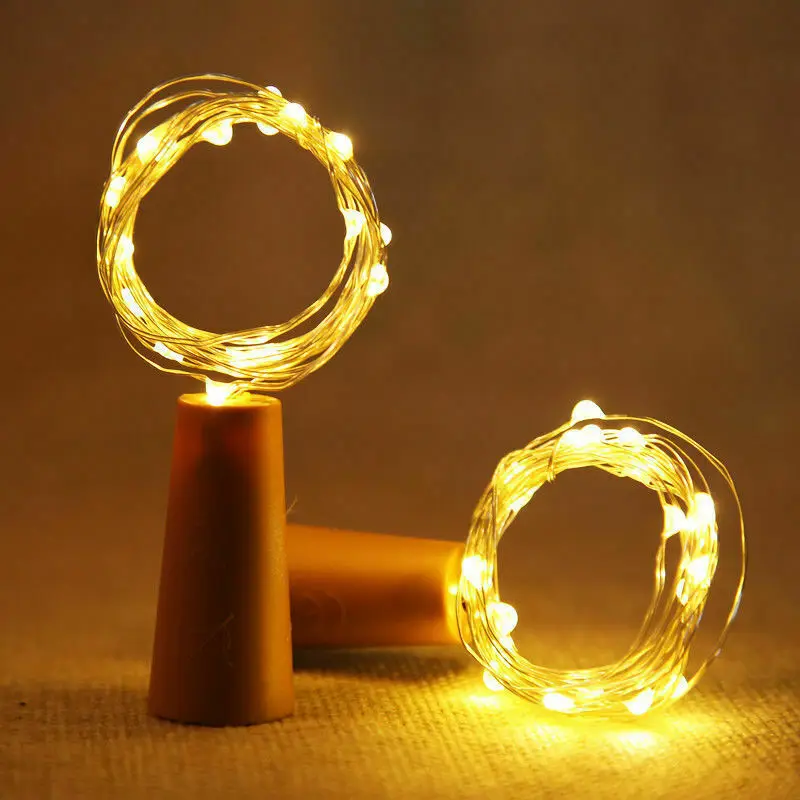 10-20 светодиодный светильники-пробка на веревке, бутылка Пробка сказочные огни для свадьбы Рождество