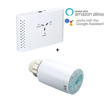 

UK/EU WiFi Smart Thermostatic Radiator Valve Temperature Controller for Water/Electric/Gas floor Heating Works with Alexa Google