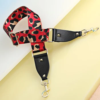 

PU Leather Adjustable Bag Shoulder Strap Wide Shoulder Bag Strap Replacement Strap Bag Belt Leopard Print Straps for Bags