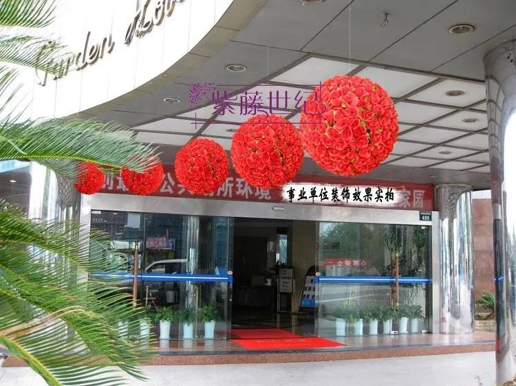 30cm Artificial Silk Flower Rose Balls Wedding Centerpiece Pomander Bouquet Party Decorations