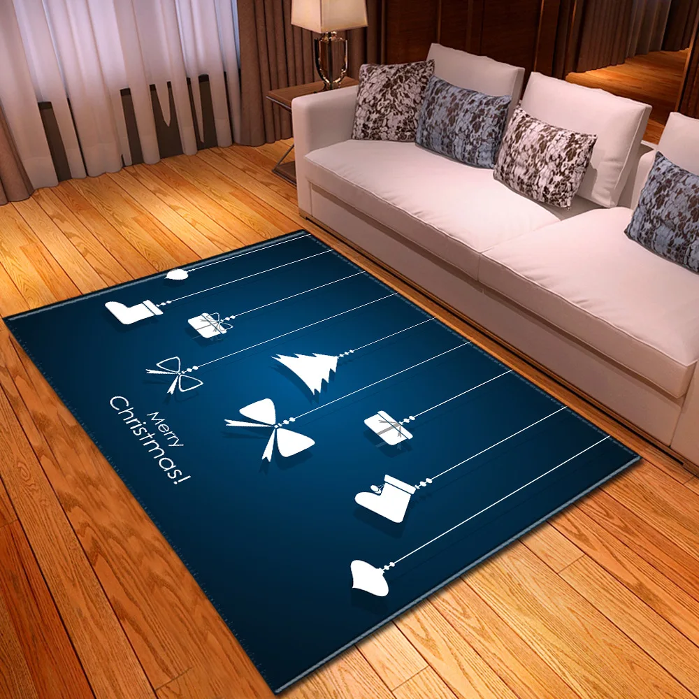 Colour 3D Xmas Santa Claus Flannel Carpets for Living room Rug Merry Christmas party Area Rugs Welcome Home Hallway Kitchen Mats - Цвет: 1