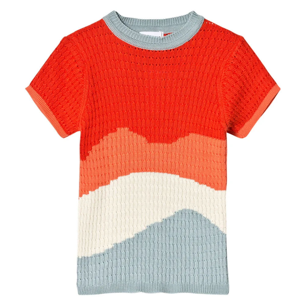 

European&America INS Infant Summer Girl Knitted Cotton Wave Pattern Sweaters