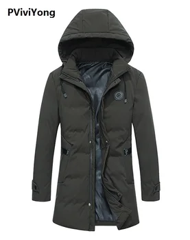 

PViviYong 2019 new arrival winter high quality thicked hooded parkas jackets men,men's green hooded jackets,plus-size L-4XL 2716