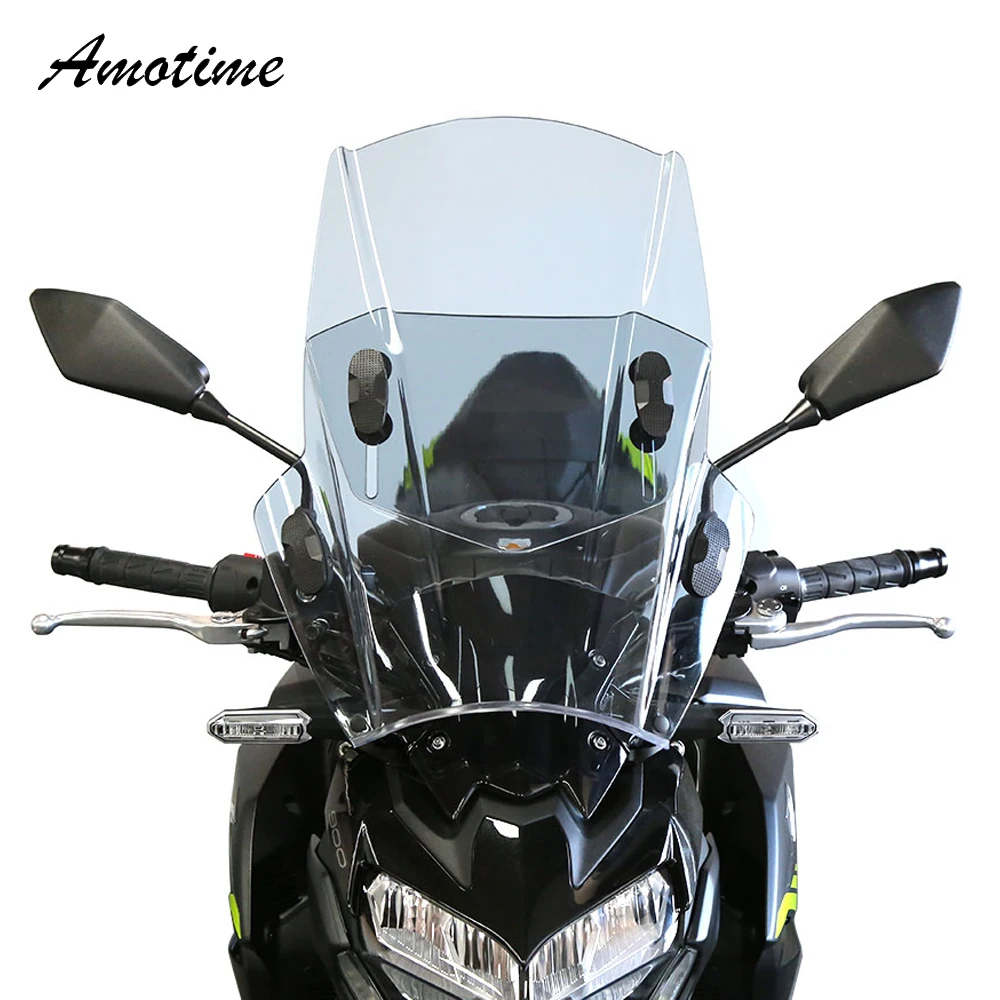 Para KAWASAKI YAMAHA HONDA BMW arriba y abajo Universal ajustable de la motocicleta parabrisas cubiertas del parabrisas pantalla motos Deflector