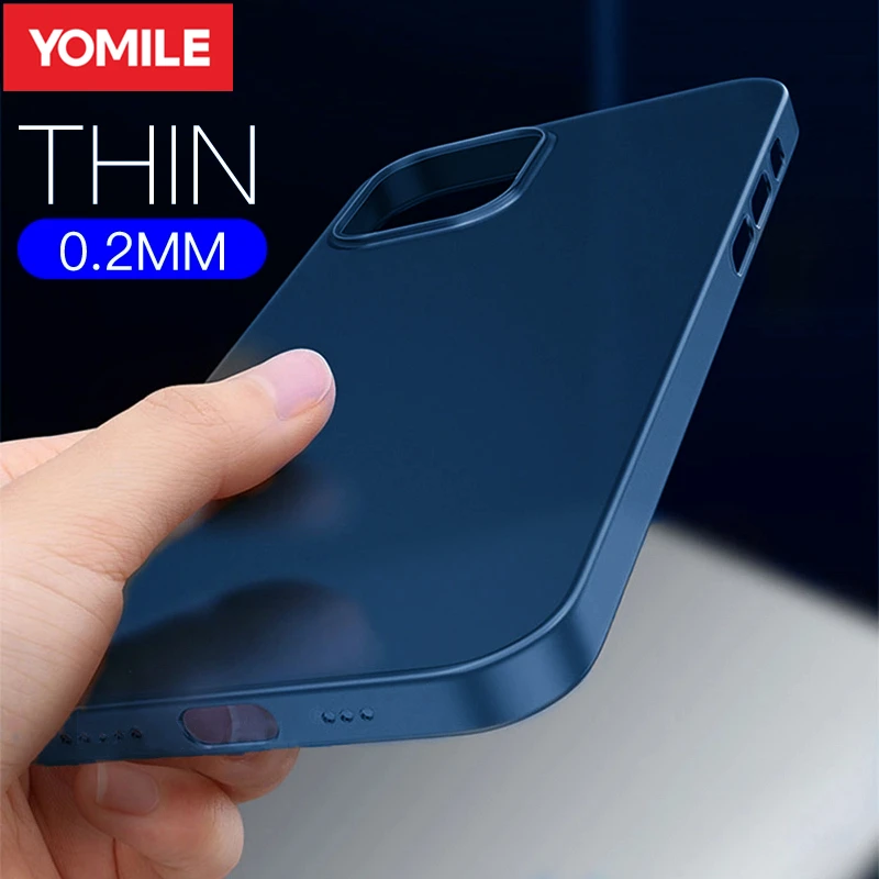 For iPhone 13 Square Ultra Slim Matte Case For iPhone 12 Mini 11 Pro Max XS XR X 6 6S 7 8 Plus SE 2020 Transparent Hard PC Cover iphone 12 pro max leather case