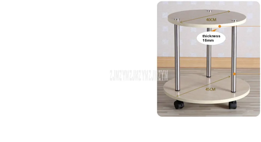 2 слоя креативный современный подвижный Круглый Чайный Столик с колесиком дизайн гостиной спальни угловой деревянный небольшой боковой Диванный низкий стол