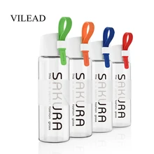 VILEAD 490ml High Borosilicate Sakura Glass With Rope Creative Fashion Portable Glass Hand Water Bottle Cherry Glasses Couple