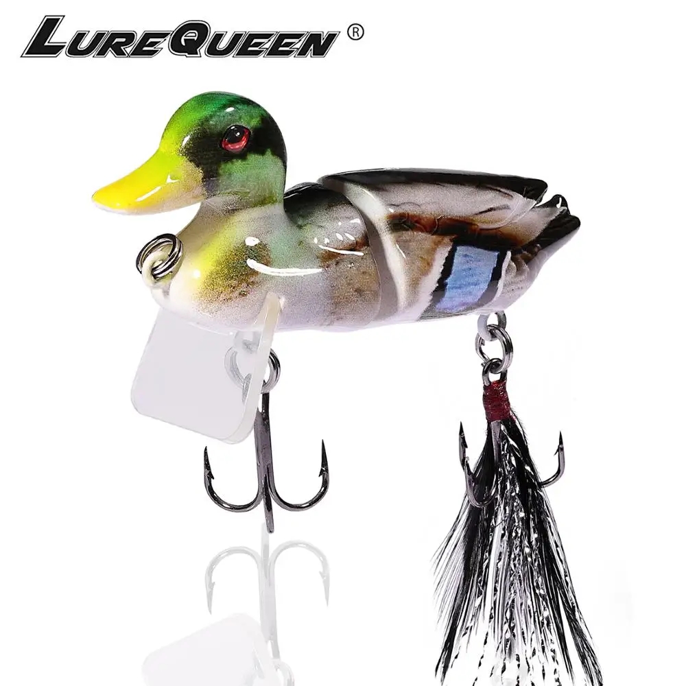 

7cm or 12cm Fishing Lures Duck Baits with Hooks Multi Jointed Hard Bait Bass Fishing Tackle Wobblers 3D Eyes Swimbaits Peche