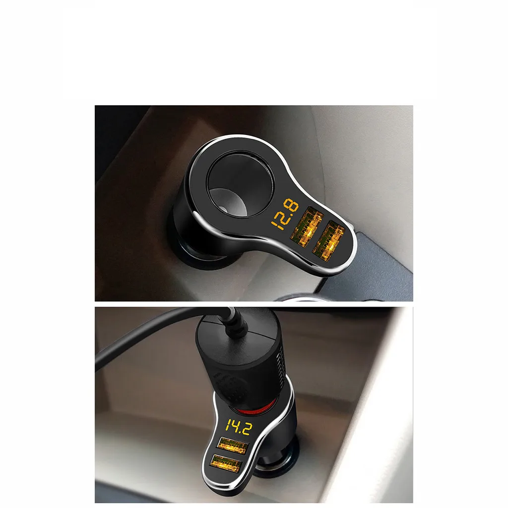Многофункциональное автомобильное зарядное устройство для смартфона, usb-прикуриватель, двойной Usb, быстрая зарядка, автомобильные аксессуары для iPhone, huawei# Ger