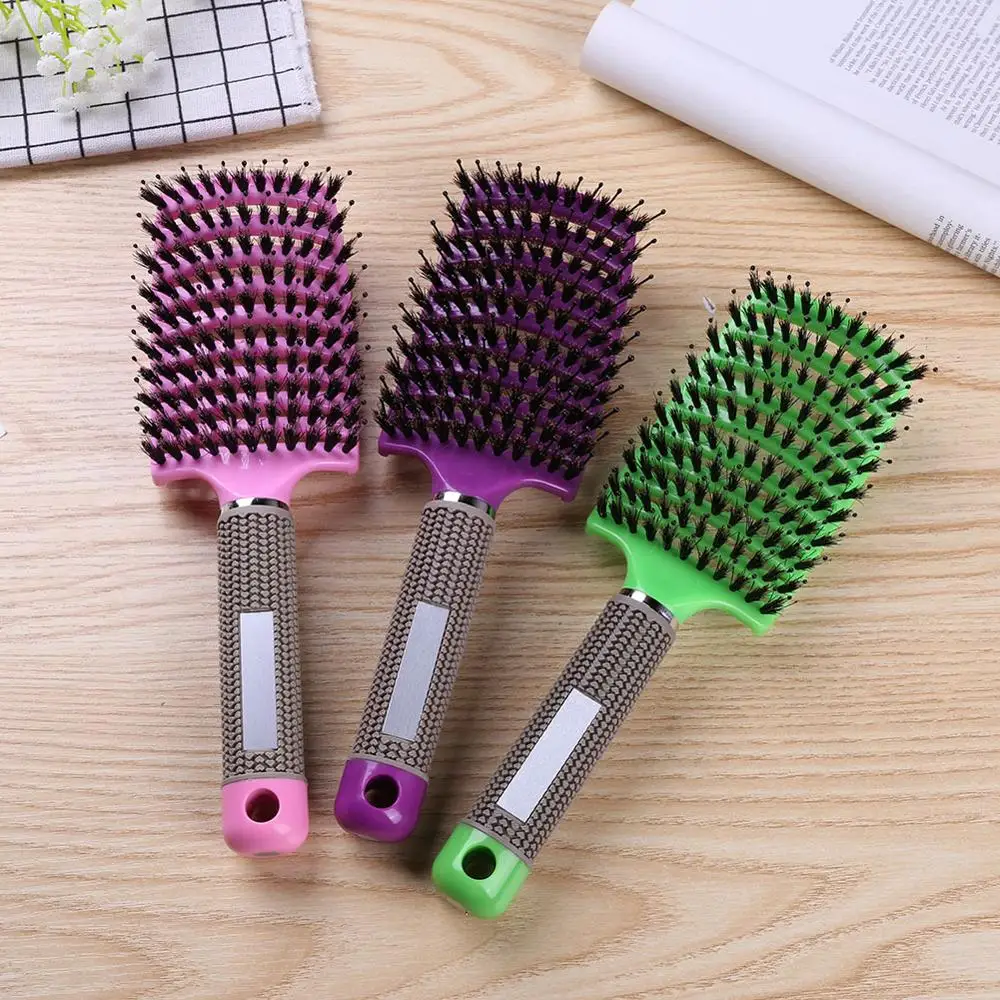 Hair Scalp Massage Comb Hairbrush Bristle Curly Anti Static Brush for Salon Hairdressing Styling Tools | Красота и здоровье