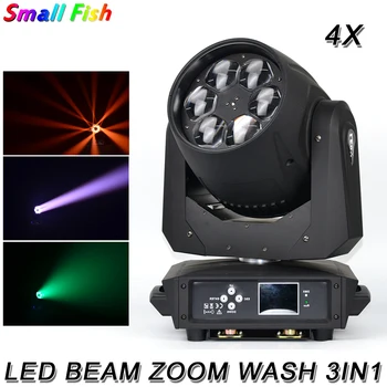 

4Pcs/Lot LED 6X40W Beam Zoom Wash Moving Head Light DMX Controller 3IN1 Light Disco Christmas Party Wedding Stage Effect Light