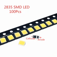 100 шт. 2835 Светодиодный Синий поверхностный монтаж SMT SMD чип 30 мА DC 3 в ультра яркий светодиодный светильник излучающая Диодная лампа PCB электронные компоненты