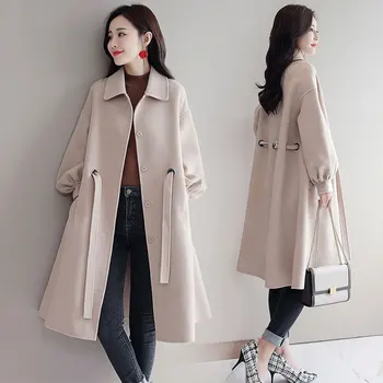 

Autumn and winter woolen coat mid-length Korean version 2019 new women's of the small Hepburn style