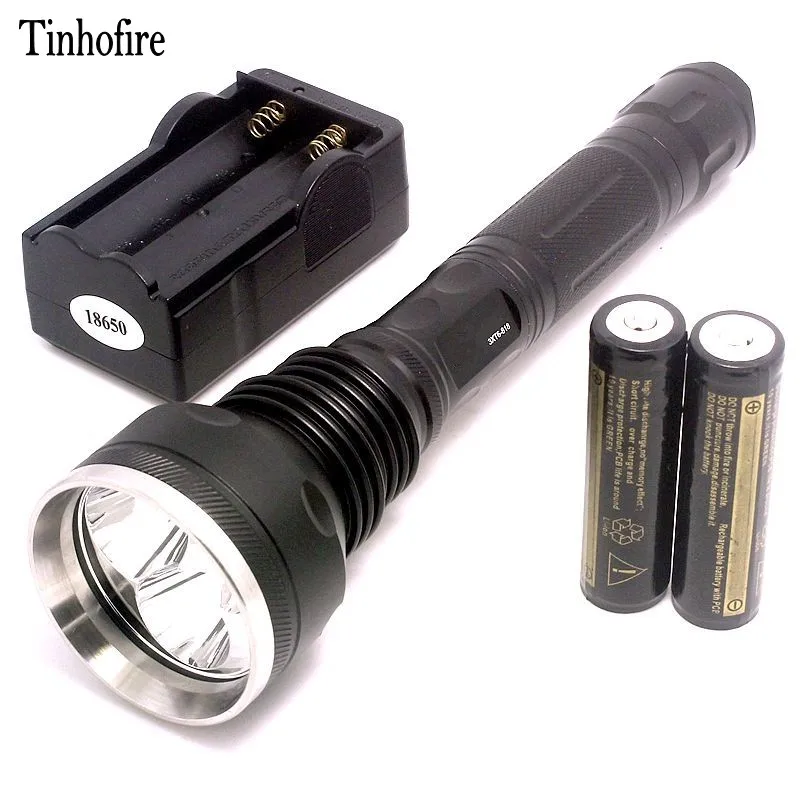 Tinhofire 3T6 4000 люмен 3xT6 светодиодный тактический фонарик 18650 фонарь 5 режимов 818|led