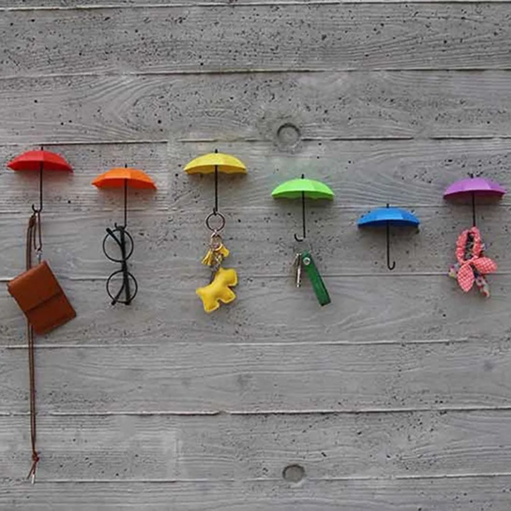 Новейший 3 шт красочный настенный крючок для зонтика ключ заколка для волос держатель Органайзер декоративный бренд Новые Настенные Крючки зонтик