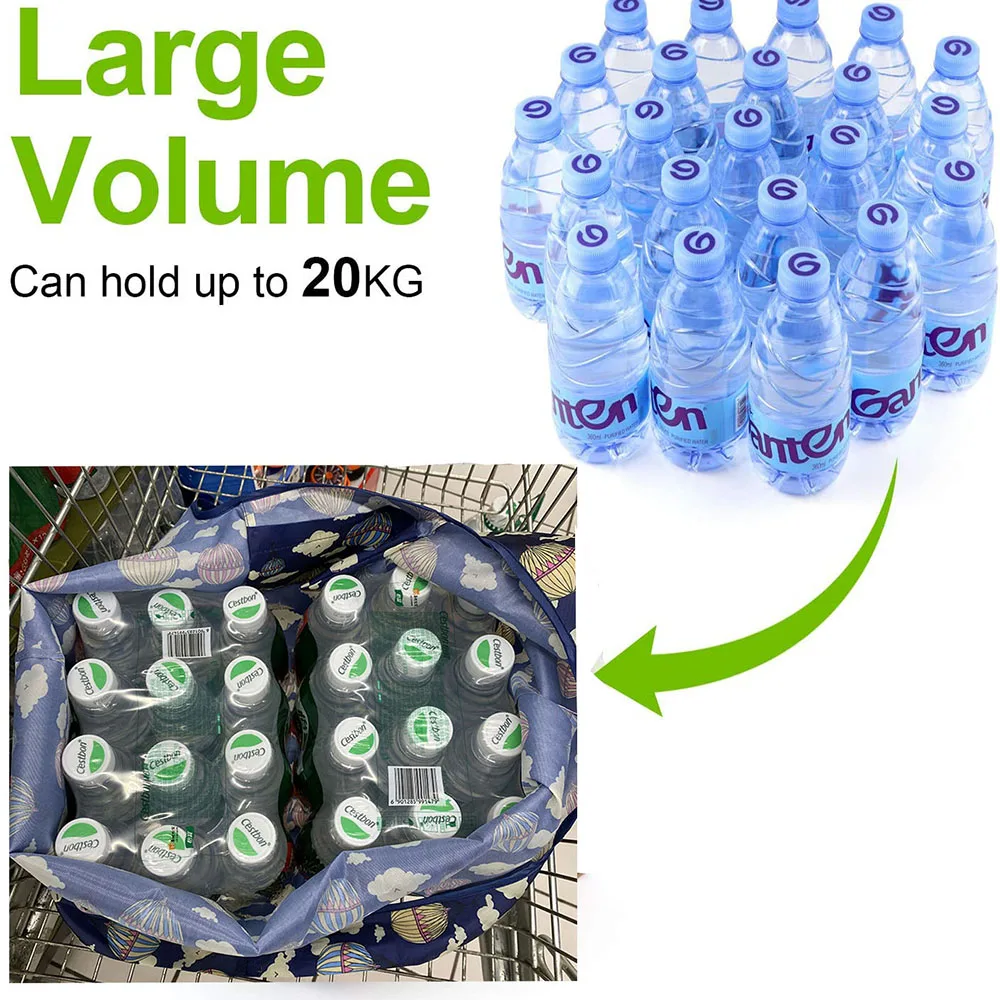 Large Reusable Grocery Store Green Shopping Bag 50 Pound Handbag Foldable Ladies Shoulder Bag Washable Handbag 2021