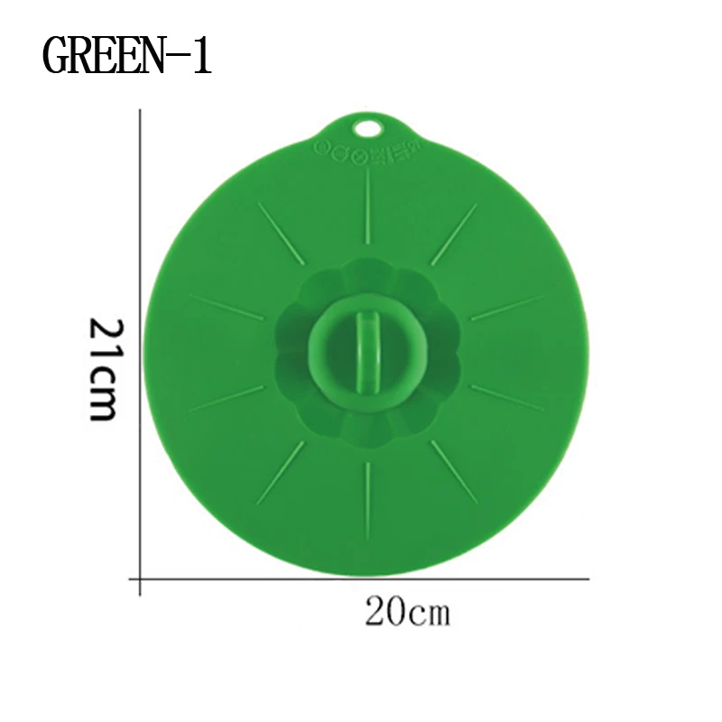 GREEN-1 Силиконовая крышка для кастрюли, кастрюли, кухонные аксессуары, кухонные принадлежности, кухонная посуда с цветами, аксессуары для дома и кухни, гаджеты - Цвет: GREEN-1