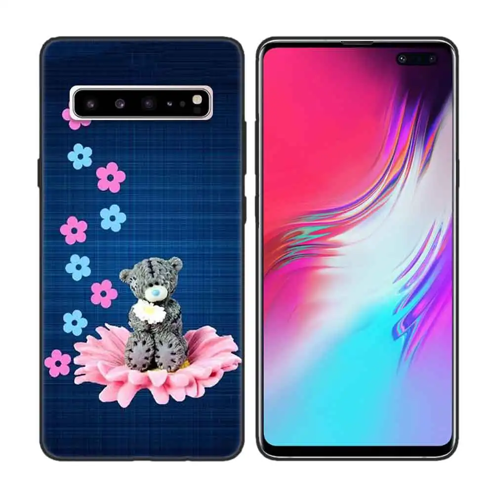 Бежевый Черный мягкий силиконовый чехол-накладка для samsung Galaxy S7 S8 S9 S10 5G S10E J4 J6 J8 M20 Note 8 9 Edge Plus Cas потрёпанный плюшевый медвежонок - Цвет: Бежевый