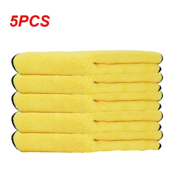 

5PCS/set Microfiber Towel Car Cleaning Cloth Drying Towels Super Thick Soft Fiber Car Towel Detailing Tool 60x30cm