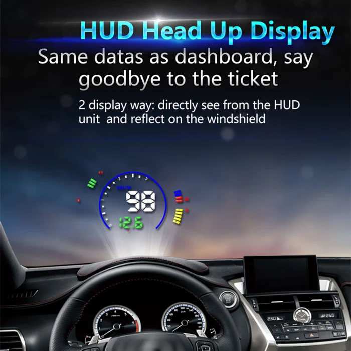 Цифровые спидометры Hud Дисплей 5,8 дюймов большой экран с одометром для вождения сигнализация превышения скорости V6