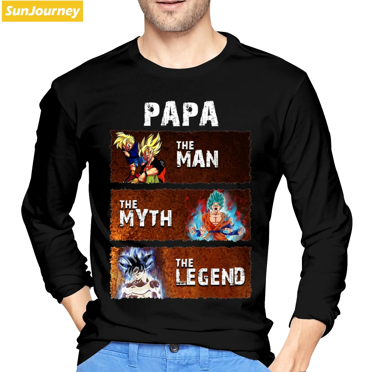 Футболка Goku Papa The Man The Myth The Legend хлопковая футболка с длинным рукавом для мужчин