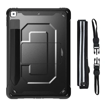 

HOT-for 2019 IPAD10.2 Inch Tablet PC Case TPU Shockproof Protective Back Cover with Pen Slot Tablet Stand Case for iPad 10.2