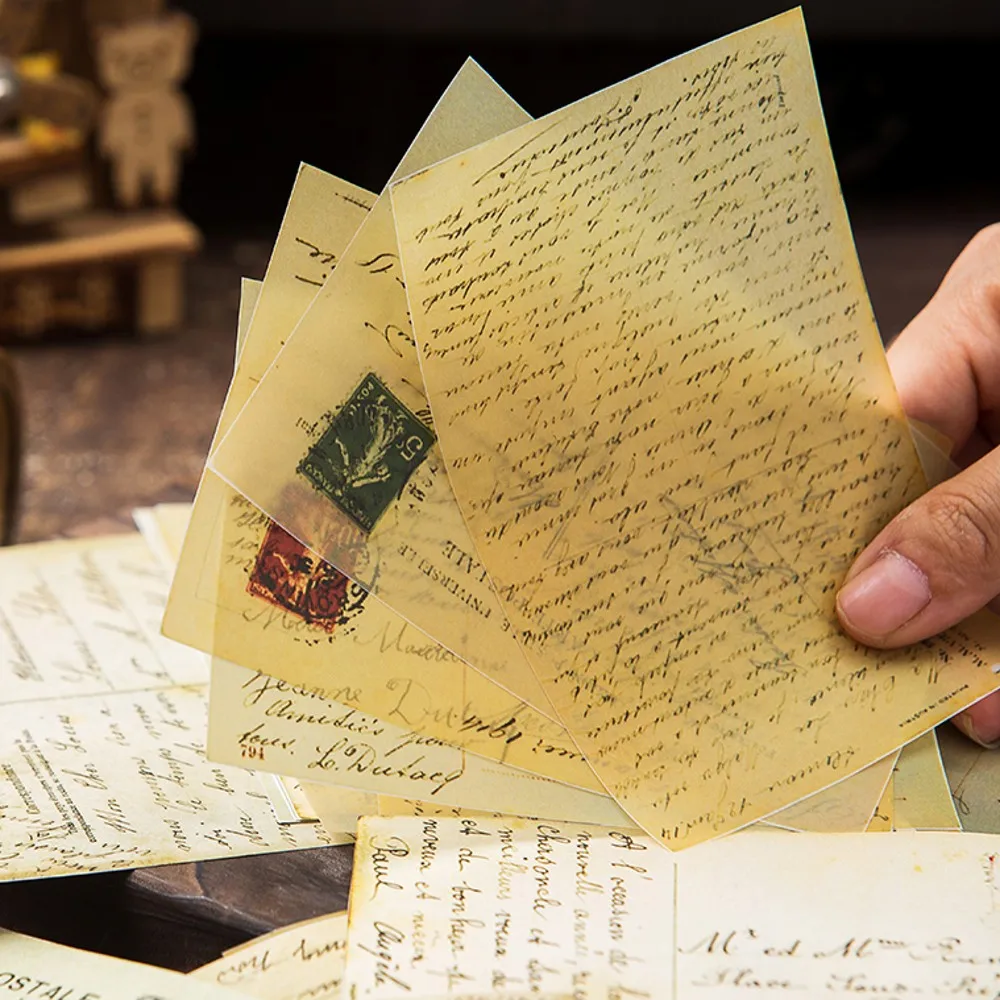 16pcs/lot Vintage Newspaper Letters Vellum Paper Pack For Scrapbooking