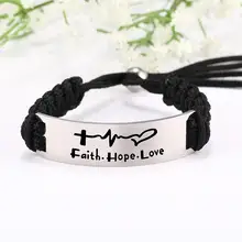 Eueavan 5 шт. пословица положительный черный/красный нейлон Регулируемый браслет из веревки сказать нержавеющая сталь ювелирные изделия для женщин мужчин