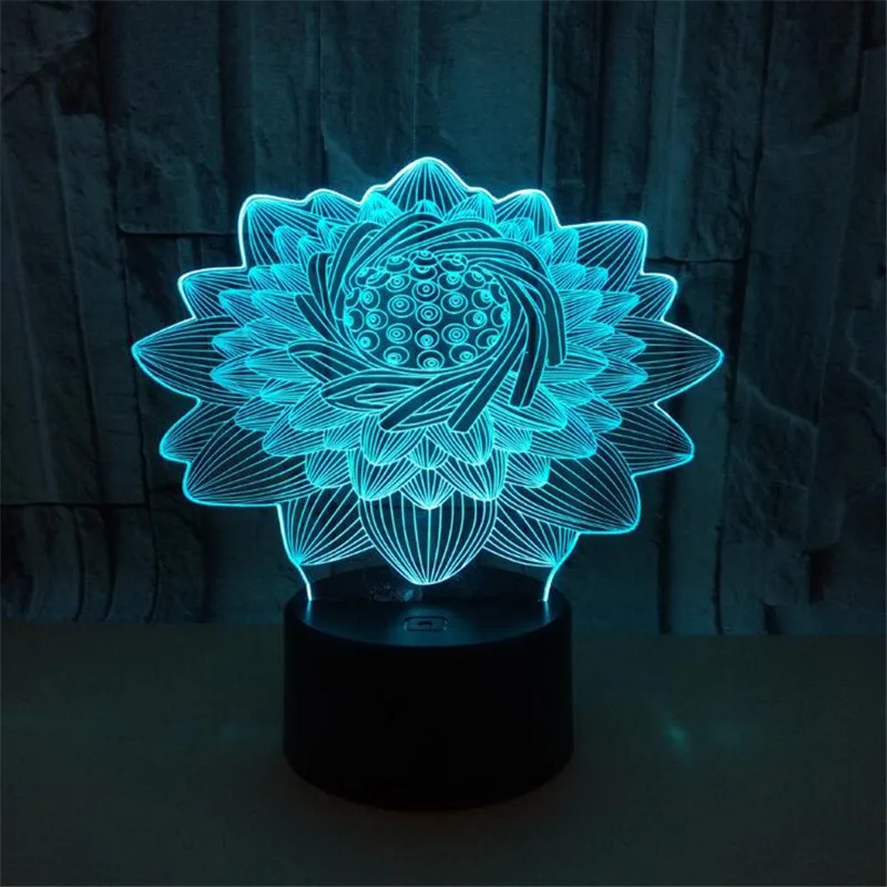 Lotus 3D Night Lights LED Flower Decoration Lighting For Bedroom Decor Luminaries Lamparas Creative Lotus Lamp Cute Girls Gifts