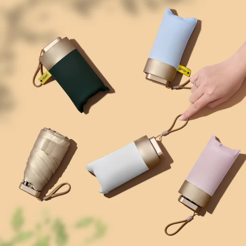 Ultralight Mini Flat Umbrella Portable Six Folding Clear Rain Women Small Men Kids Sun Protect Anti UV Parasol | Дом и сад
