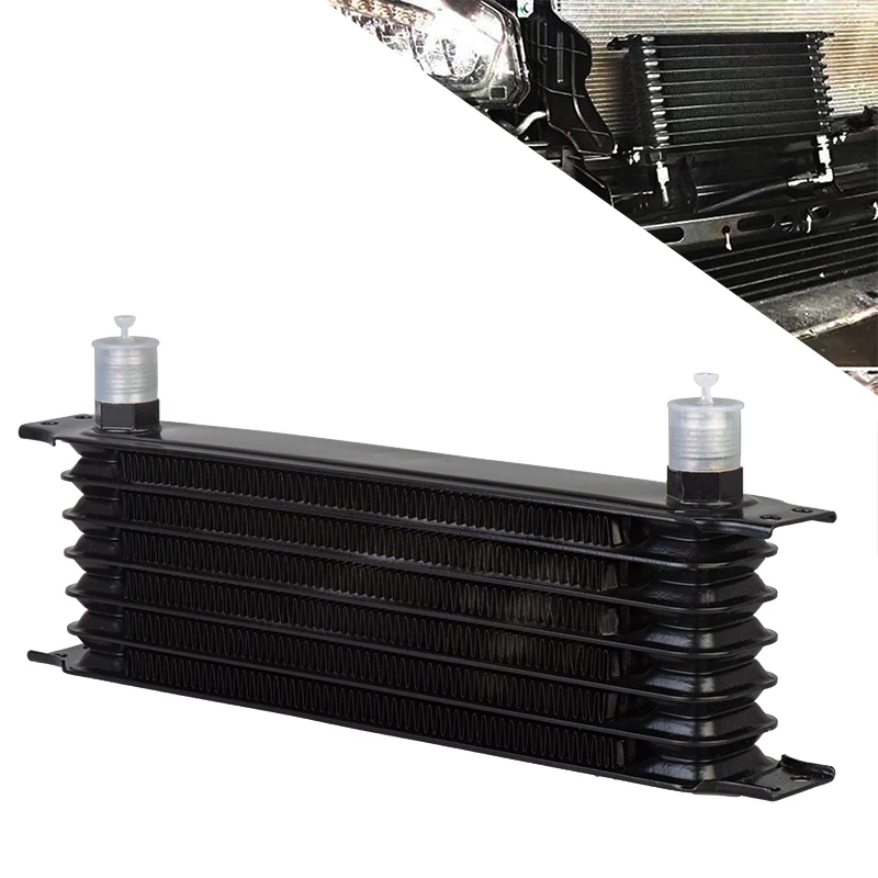 UNIVERSAL Aluminum OIL COOLER 7 ROW 10AN-10AN ENGINE TRANSMISSION OIL COOLER KIT TRUST TYPE oil cooler kit