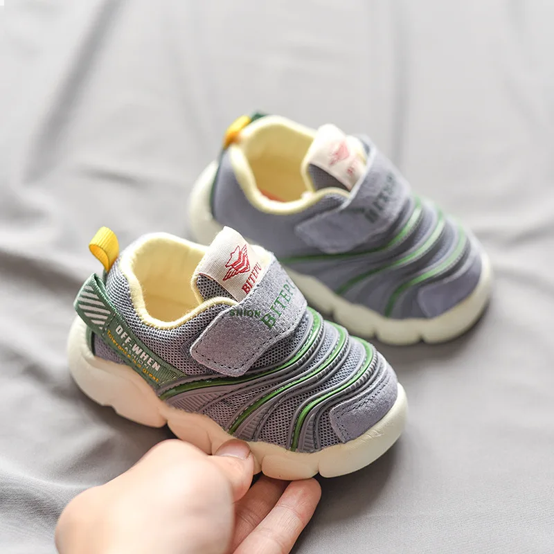 

New Style BOY'S Athletic Shoes 1-3 Years Old Baby Toddler Shoes Infants Shoe Breathable Anti-slip Soft-Sole Caterpillar Shoes 2