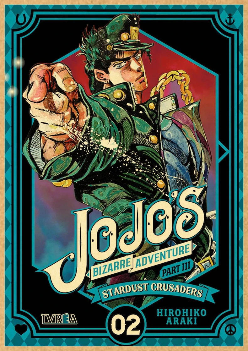 JoJo Bizarre Adventure Poster Decor Anime Poster Wall Decor Home Pictur Painting Vintage Kraft Paper 4K HD Printing