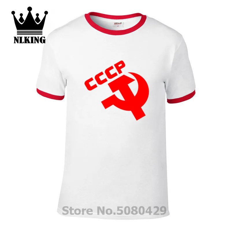Русский СССР логотип Советского Союза Camisetas футболка для мужчин с коротким CCCP